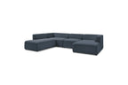 Fixed Panoramic Sofa - Megeve - Mottled Fabric - Right-Hand Corner