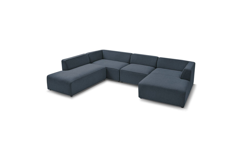 Fixed Panoramic Sofa - Megeve - Mottled Fabric - Right-Hand Corner