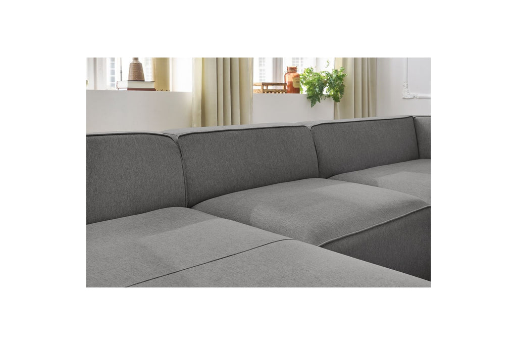 Fixed Panoramic Sofa - Megeve - Mottled Fabric - Left Corner