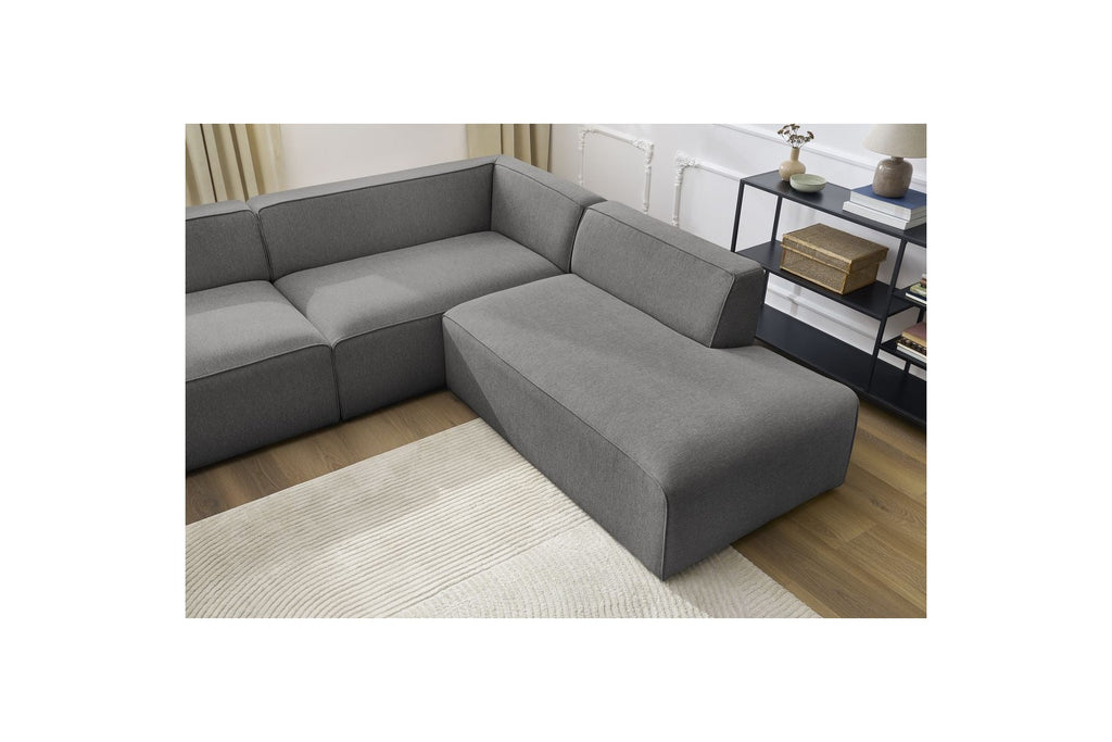 Fixed Panoramic Sofa - Megeve - Mottled Fabric - Left Corner