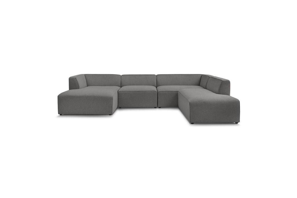 Fixed Panoramic Sofa - Megeve - Mottled Fabric - Left Corner