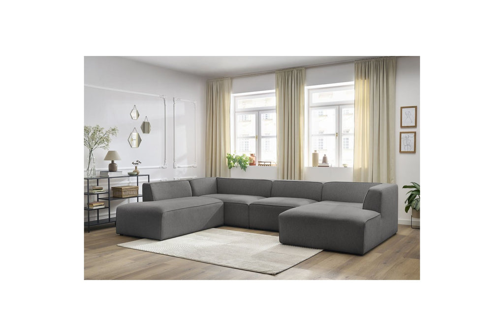 Fixed Panoramic Sofa - Megeve - Mottled Fabric - Right-Hand Corner