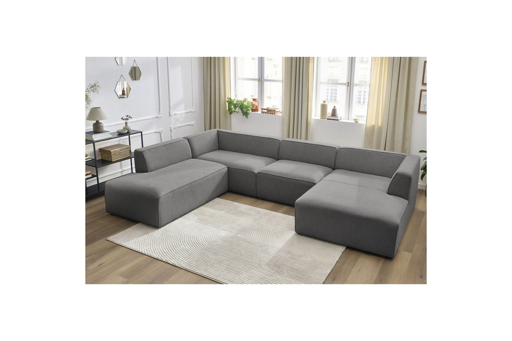 Fixed Panoramic Sofa - Megeve - Mottled Fabric - Right-Hand Corner