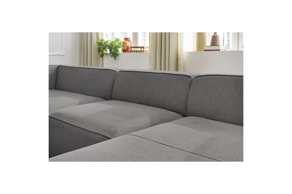 Fixed Panoramic Sofa - Megeve - Mottled Fabric - Right-Hand Corner