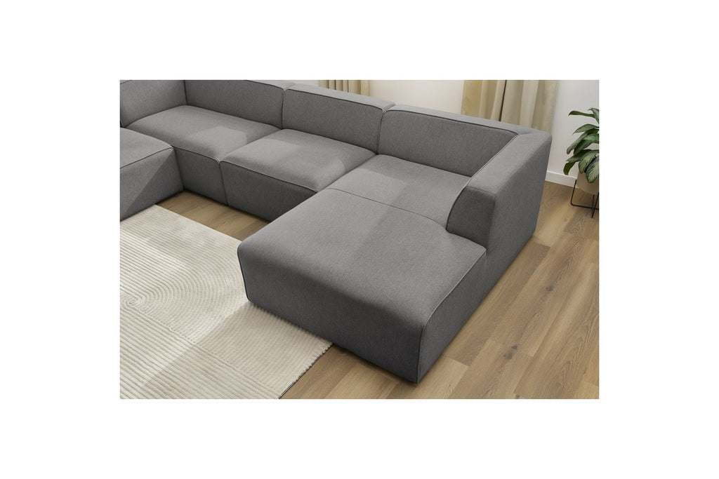 Fixed Panoramic Sofa - Megeve - Mottled Fabric - Right-Hand Corner