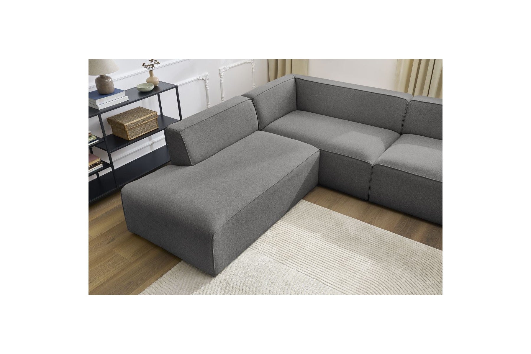 Fixed Panoramic Sofa - Megeve - Mottled Fabric - Right-Hand Corner