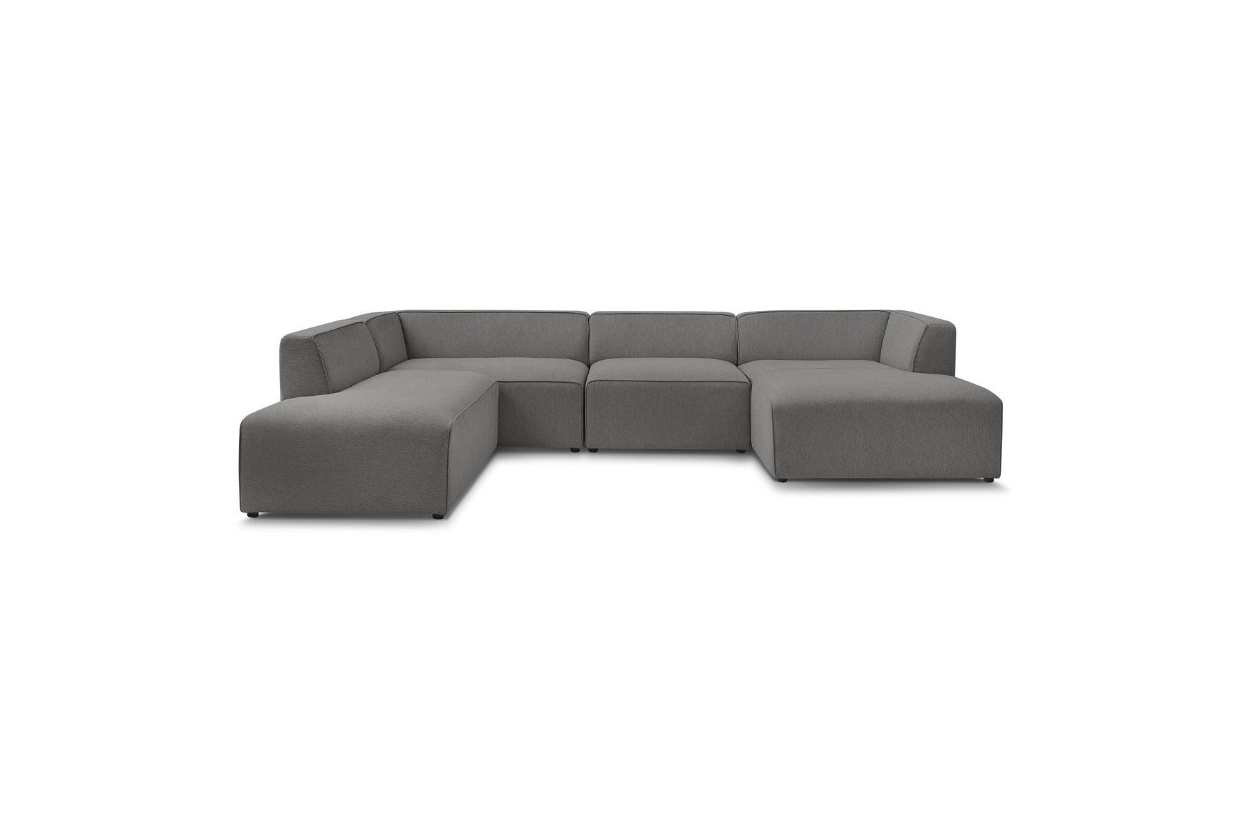 Fixed Panoramic Sofa - Megeve - Mottled Fabric - Right-Hand Corner