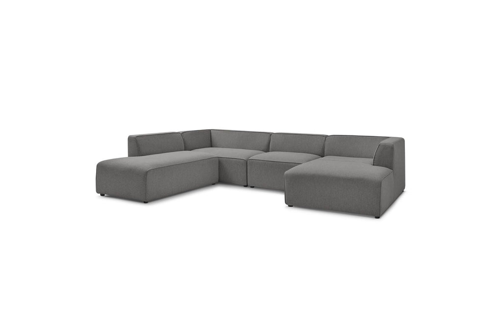 Fixed Panoramic Sofa - Megeve - Mottled Fabric - Right-Hand Corner