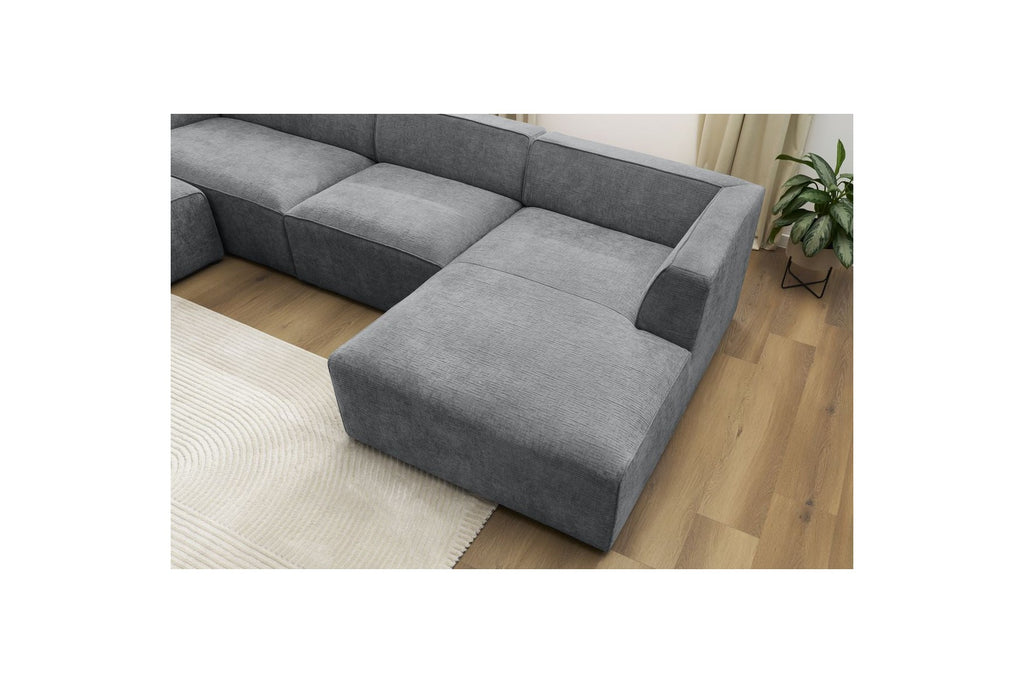 Fixed Panoramic Sofa - Megeve - Textured Fabric - Right-Hand Corner