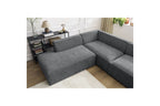 Fixed Panoramic Sofa - Megeve - Textured Fabric - Right-Hand Corner