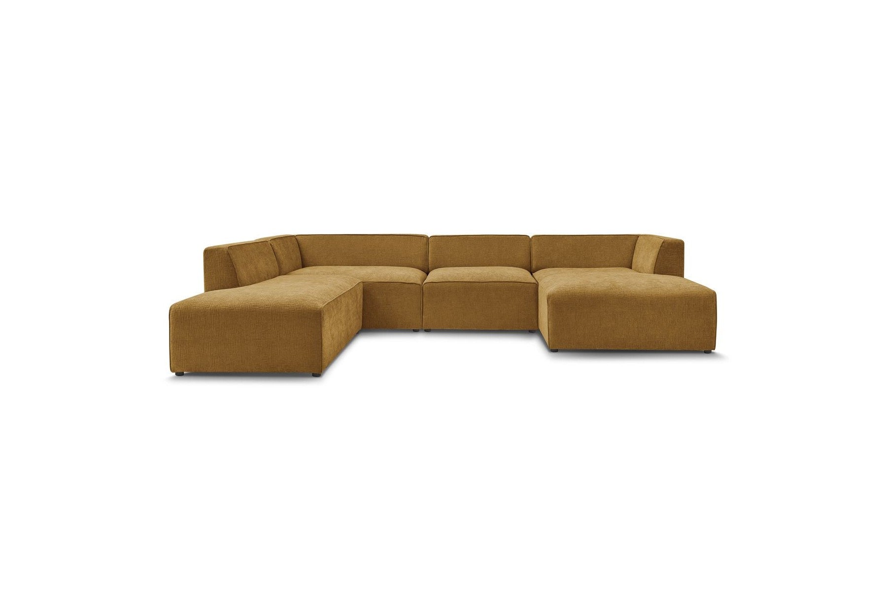 Fixed Panoramic Sofa - Megeve - Textured Fabric - Right-Hand Corner