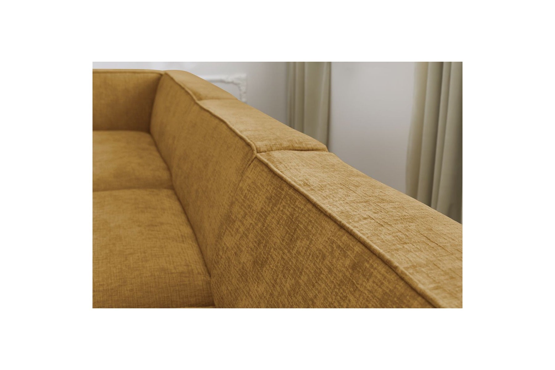 Fixed Panoramic Sofa - Megeve - Textured Fabric - Right-Hand Corner