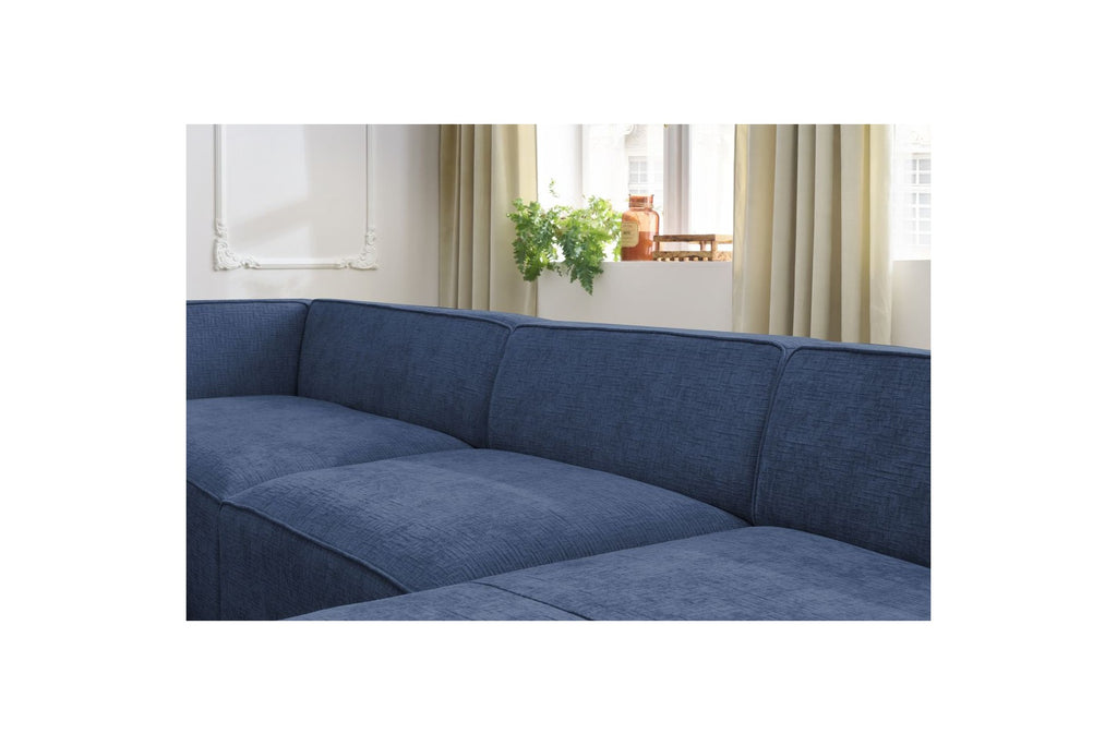 Fixed Panoramic Sofa - Megeve - Textured Fabric - Right-Hand Corner