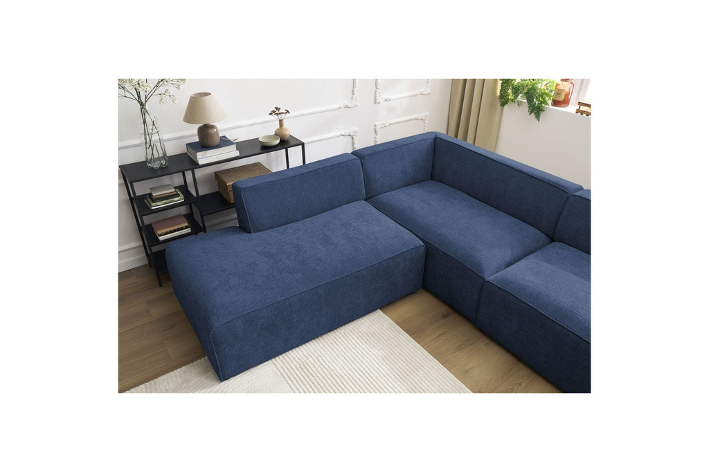 Fixed Panoramic Sofa - Megeve - Textured Fabric - Right-Hand Corner