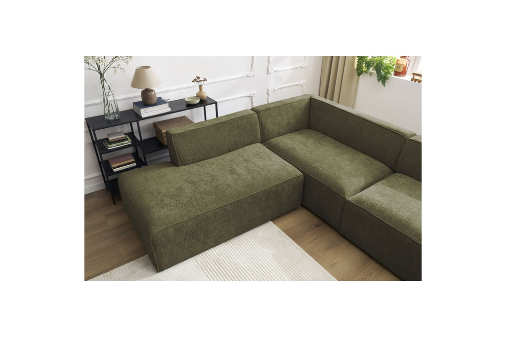 Fixed Panoramic Sofa - Megeve - Textured Fabric - Right-Hand Corner