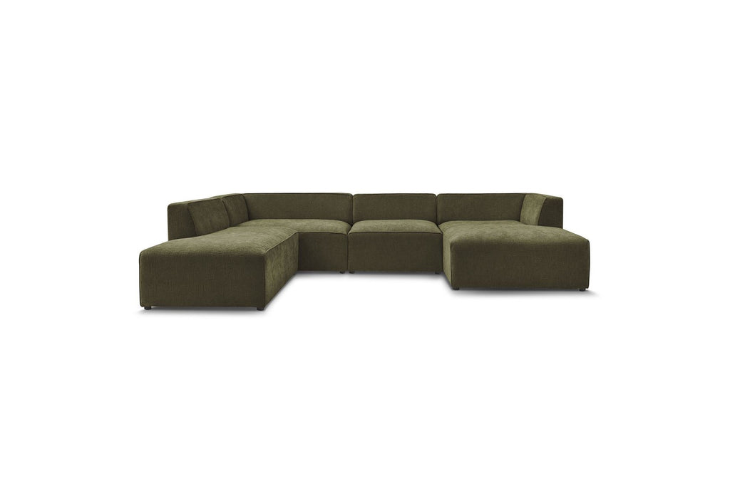 Fixed Panoramic Sofa - Megeve - Textured Fabric - Right-Hand Corner