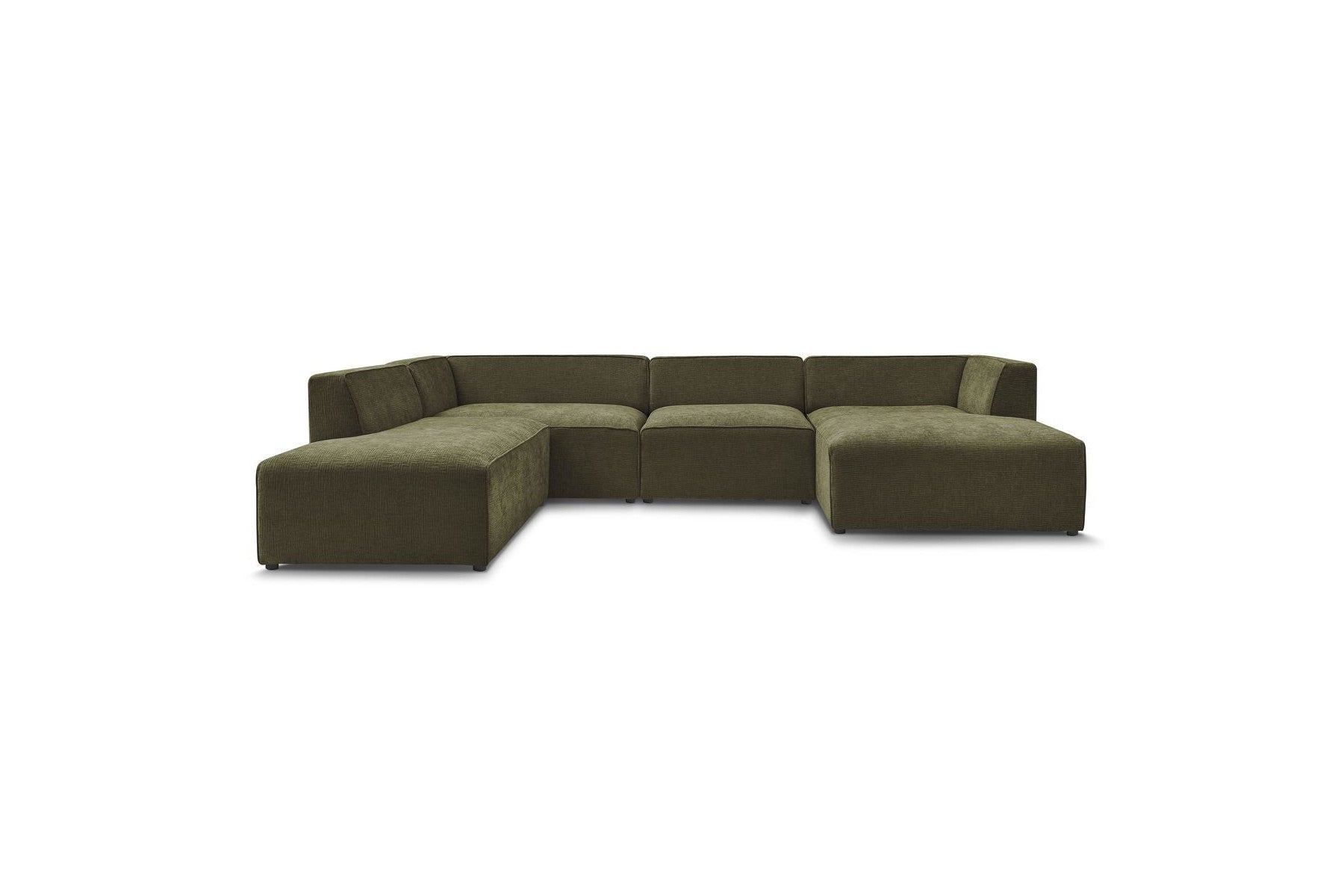 Fixed Panoramic Sofa - Megeve - Textured Fabric - Right-Hand Corner