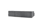 Fixed Panoramic Sofa - Megeve - With Pouffe - Textured Fabric - Right-Hand Corner