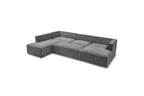 Fixed Panoramic Sofa - Megeve - With Pouffe - Textured Fabric - Right-Hand Corner