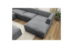 Fixed Panoramic Sofa - Megeve - With Pouffe - Textured Fabric - Right-Hand Corner