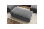 Fixed Panoramic Sofa - Megeve - With Pouffe - Textured Fabric - Right-Hand Corner