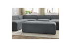 Fixed Panoramic Sofa - Megeve - With Pouffe - Textured Fabric - Right-Hand Corner