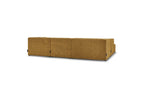 Fixed Panoramic Sofa - Megeve - With Pouffe - Textured Fabric - Right-Hand Corner