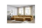 Fixed Panoramic Sofa - Megeve - With Pouffe - Textured Fabric - Right-Hand Corner