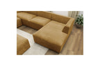 Fixed Panoramic Sofa - Megeve - With Pouffe - Textured Fabric - Right-Hand Corner