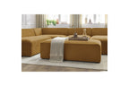Fixed Panoramic Sofa - Megeve - With Pouffe - Textured Fabric - Right-Hand Corner