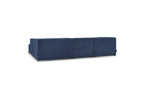 Fixed Panoramic Sofa - Megeve - With Pouffe - Textured Fabric - Left Corner