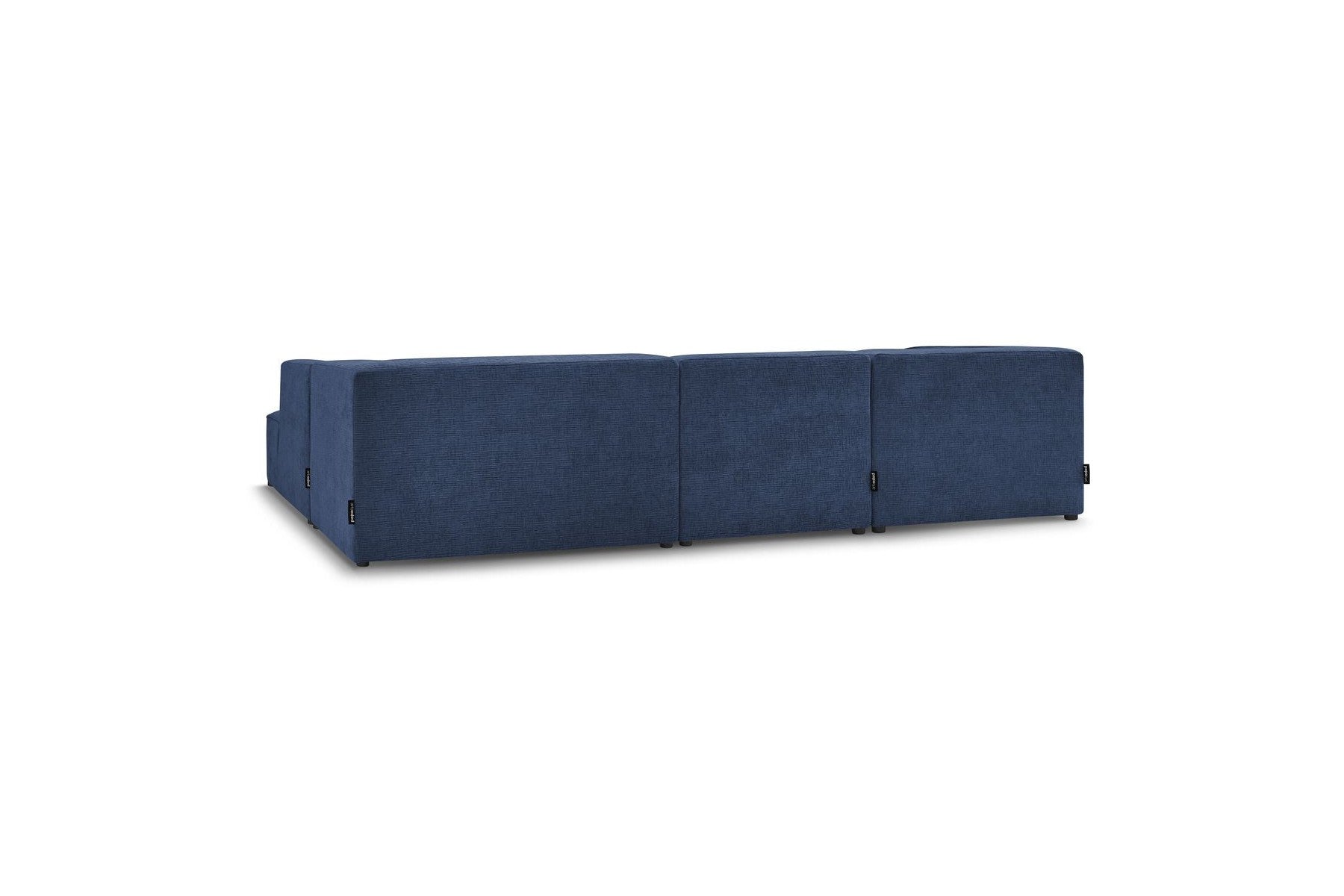 Fixed Panoramic Sofa - Megeve - With Pouffe - Textured Fabric - Left Corner