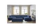 Fixed Panoramic Sofa - Megeve - With Pouffe - Textured Fabric - Left Corner