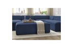Fixed Panoramic Sofa - Megeve - With Pouffe - Textured Fabric - Left Corner