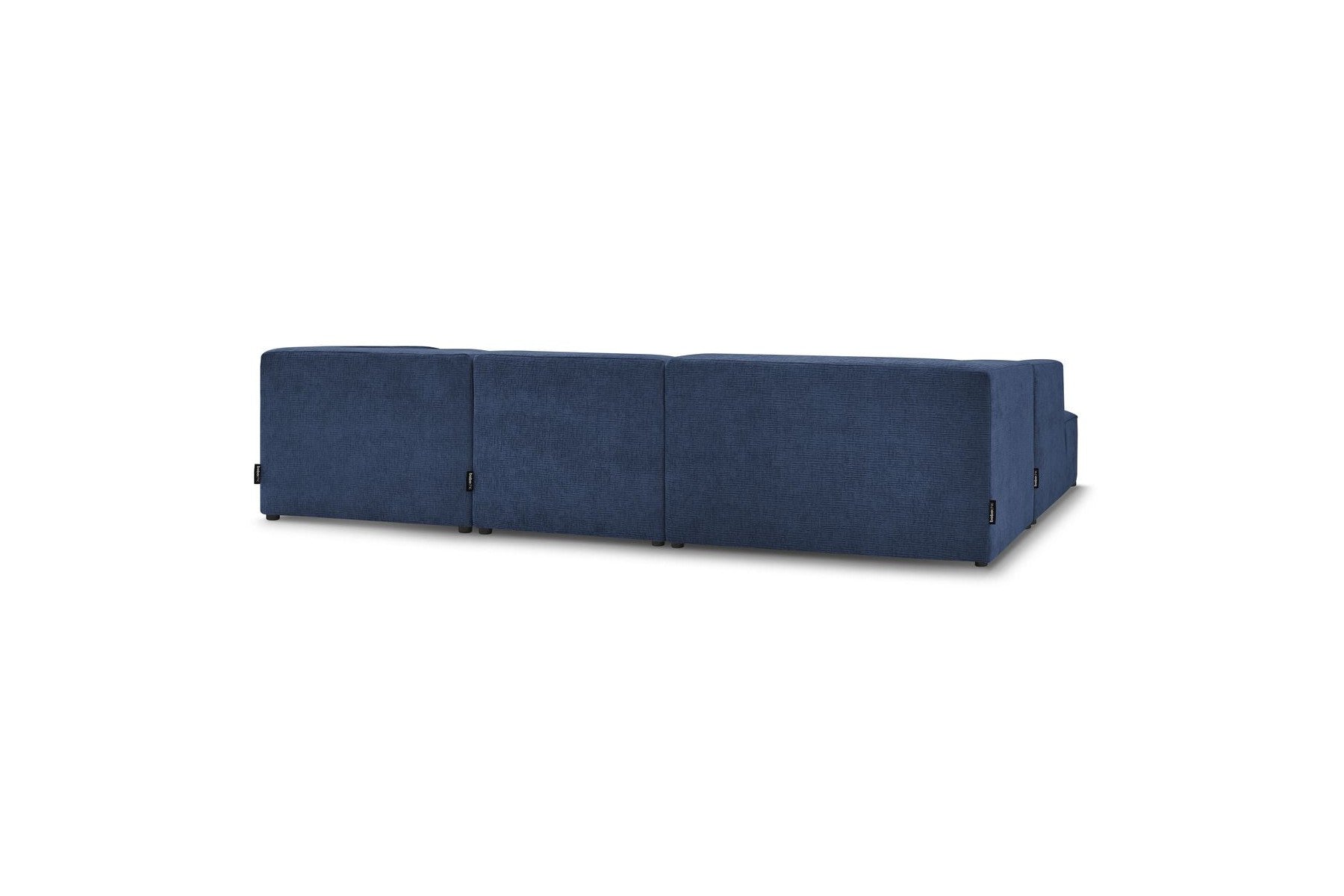 Fixed Panoramic Sofa - Megeve - With Pouffe - Textured Fabric - Right-Hand Corner