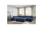 Fixed Panoramic Sofa - Megeve - With Pouffe - Textured Fabric - Right-Hand Corner