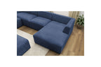 Fixed Panoramic Sofa - Megeve - With Pouffe - Textured Fabric - Right-Hand Corner
