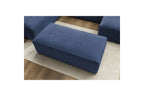 Fixed Panoramic Sofa - Megeve - With Pouffe - Textured Fabric - Right-Hand Corner