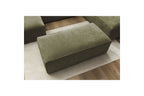 Fixed Panoramic Sofa - Megeve - With Pouffe - Textured Fabric - Left Corner