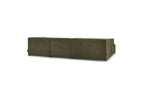 Fixed Panoramic Sofa - Megeve - With Pouffe - Textured Fabric - Right-Hand Corner