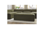 Fixed Panoramic Sofa - Megeve - With Pouffe - Textured Fabric - Right-Hand Corner
