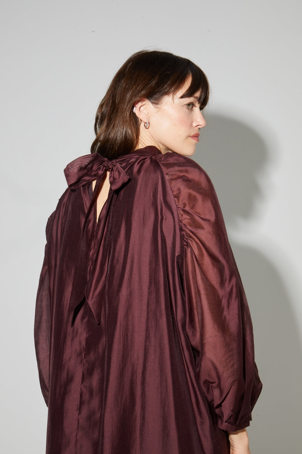 Robe Ilona Voile Chocolat, Fabriquée En Italie