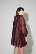 Robe Ilona Voile Chocolat, Fabriquée En Italie
