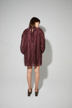 Robe Ilona Voile Chocolat, Fabriquée En Italie