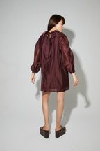 Robe Ilona Voile Chocolat, Fabriquée En Italie