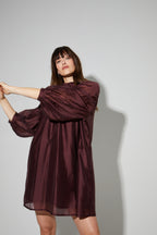 Robe Ilona Voile Chocolat, Fabriquée En Italie