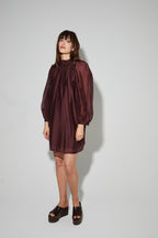 Robe Ilona Voile Chocolat, Fabriquée En Italie