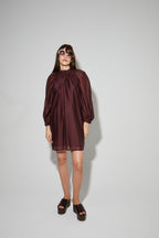 Robe Ilona Voile Chocolat, Fabriquée En Italie