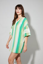 Dress Jody Tricot Italien Rayures Green