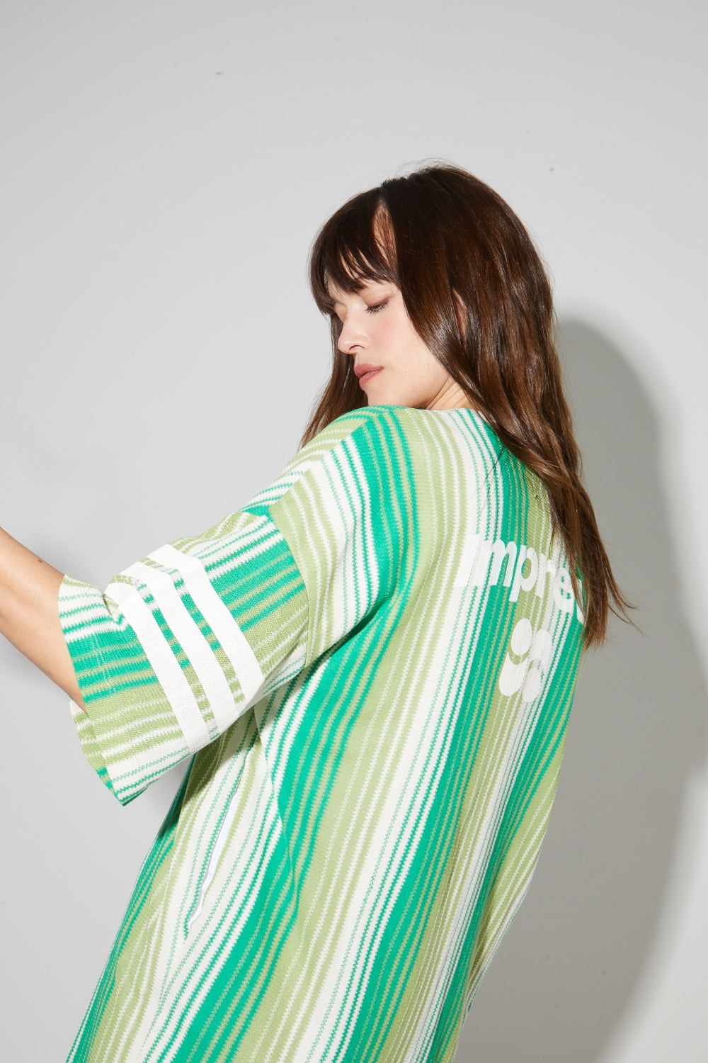 Dress Jody Tricot Italien Rayures Green
